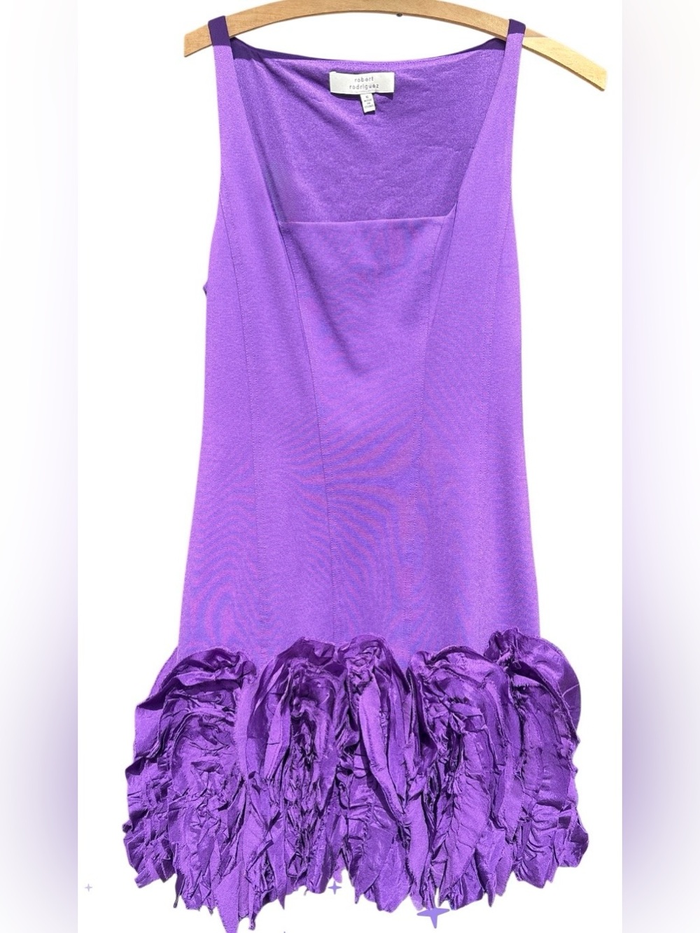 Robert Rodriguez Purple Ruffle Hem Dress